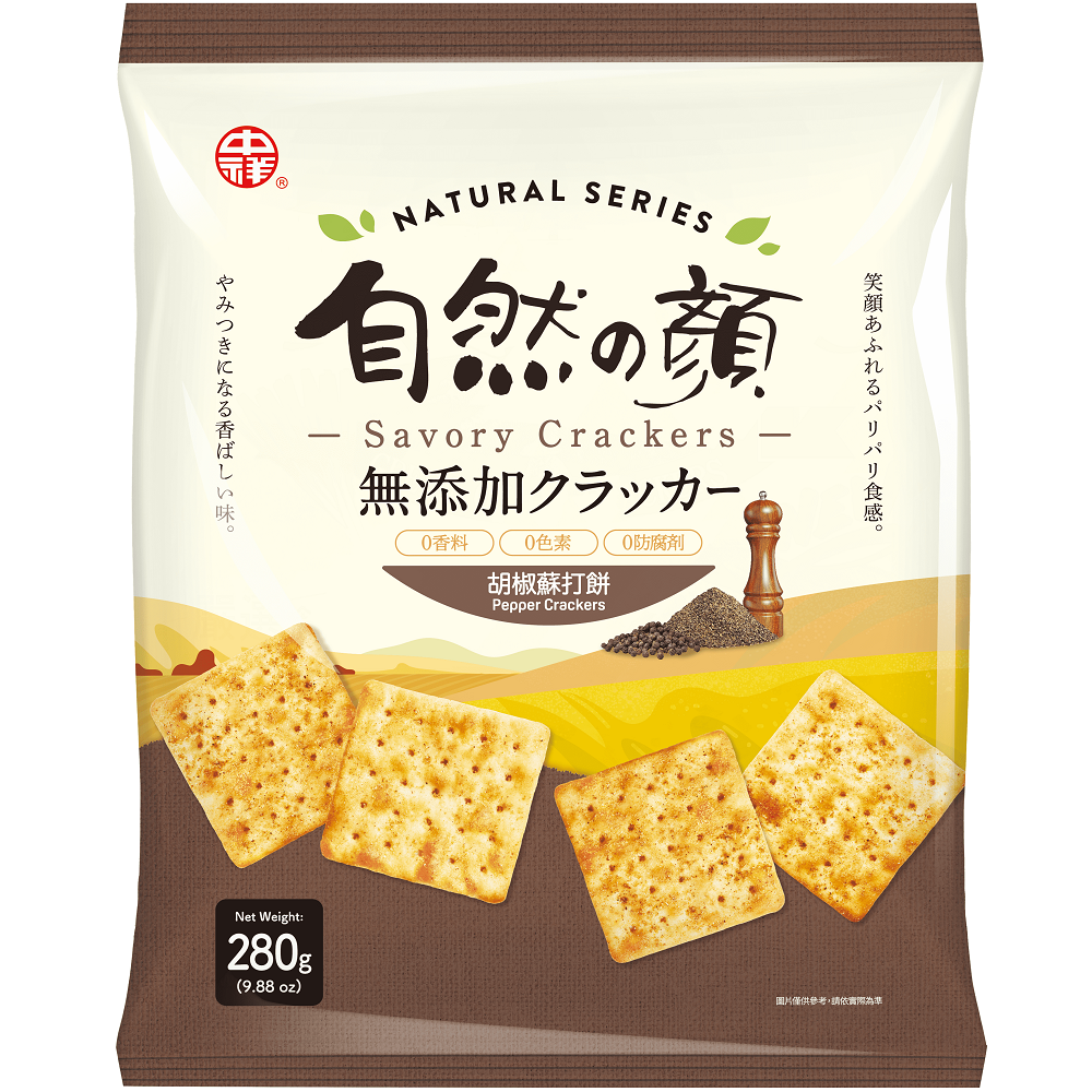 中祥 自然の顔 ペッパークラッカー 個包装｜自然の顏 胡椒蘇打餅乾