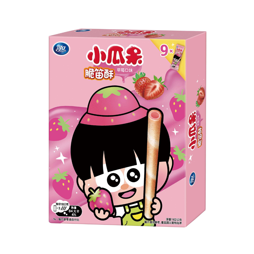 上品なファッション 可口 お坊ちゃん 草莓 いちご味｜小瓜呆脆笛酥 ウエハースロール その他 加工食品