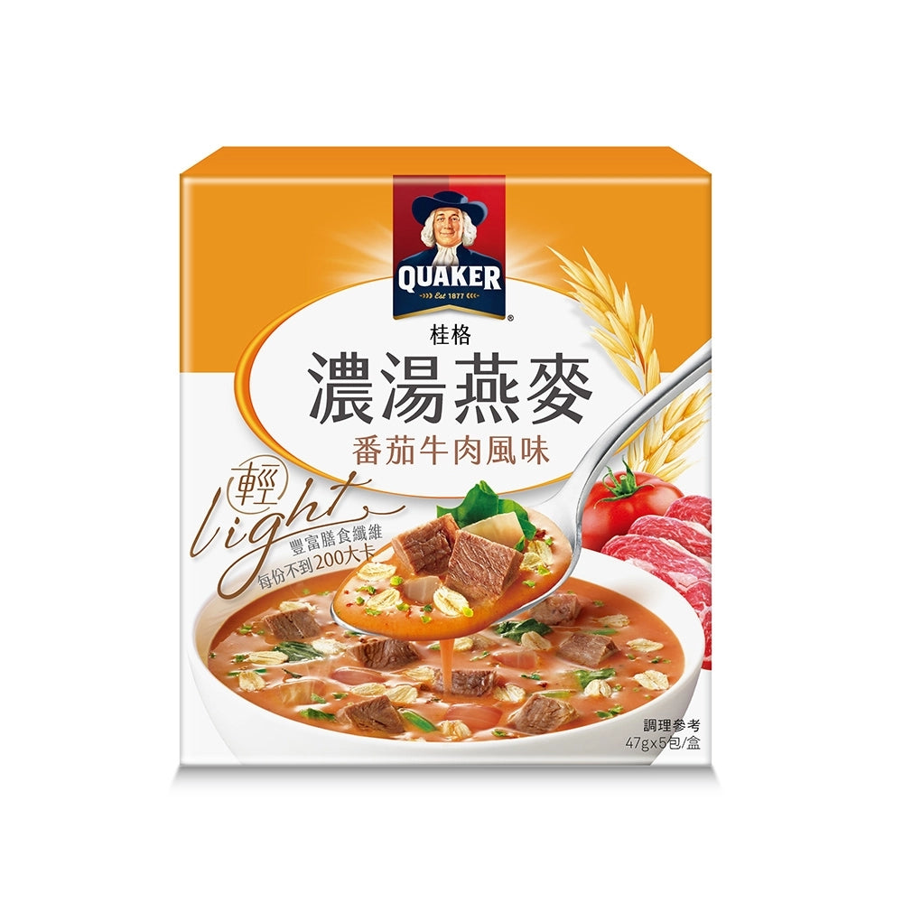 台湾QUAKER クエーカー オートミール トマトビーフ風味｜桂格濃湯燕麥 番茄牛肉風味 230g（46gx5パック） | Taiwan Love 台湾 商品専門店