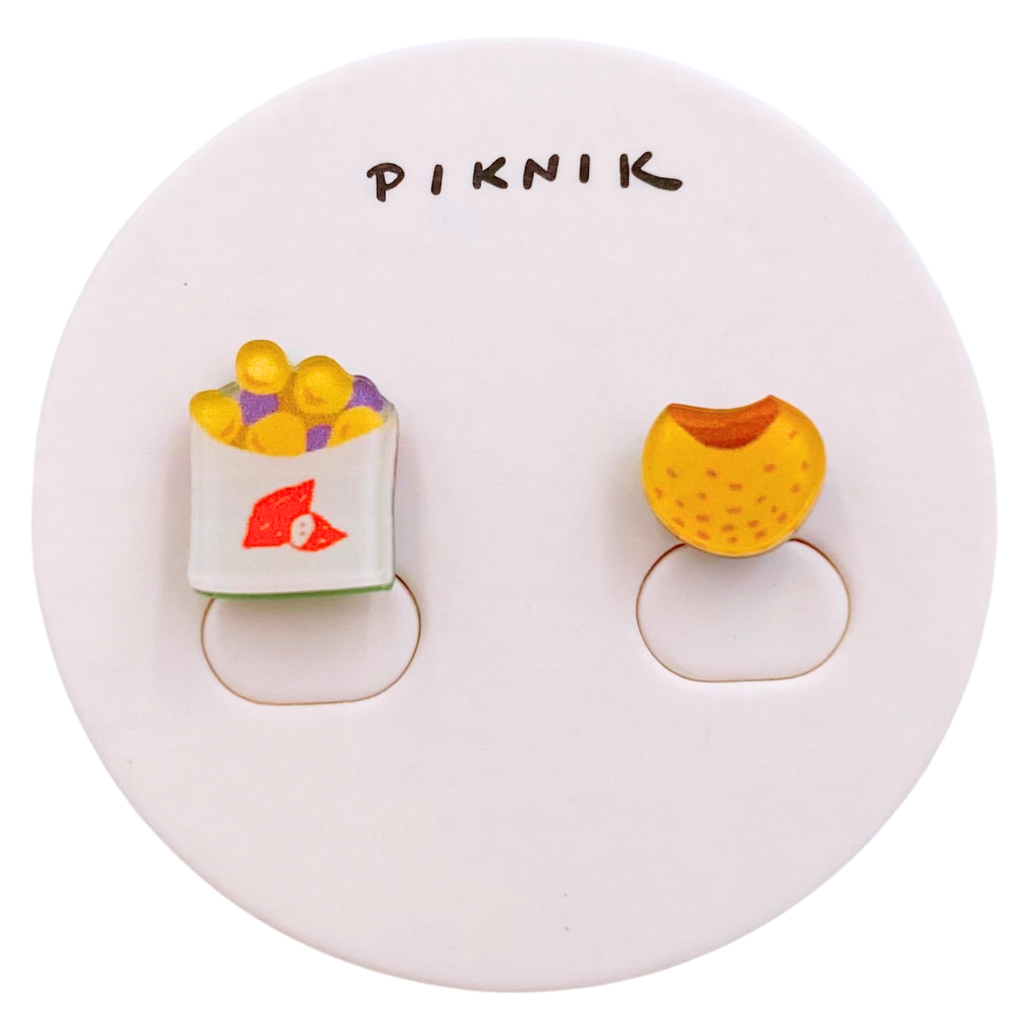 日日野餐 PIKNIK ピンバッジ 台湾屋台料理・さつまいもボール｜日日