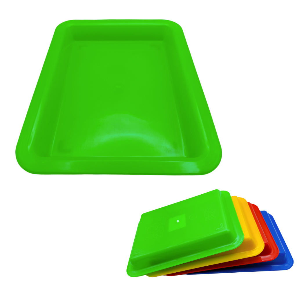 台湾の万能カラフルプラスチックトレイ（浅め） 小｜カラー：グリーン