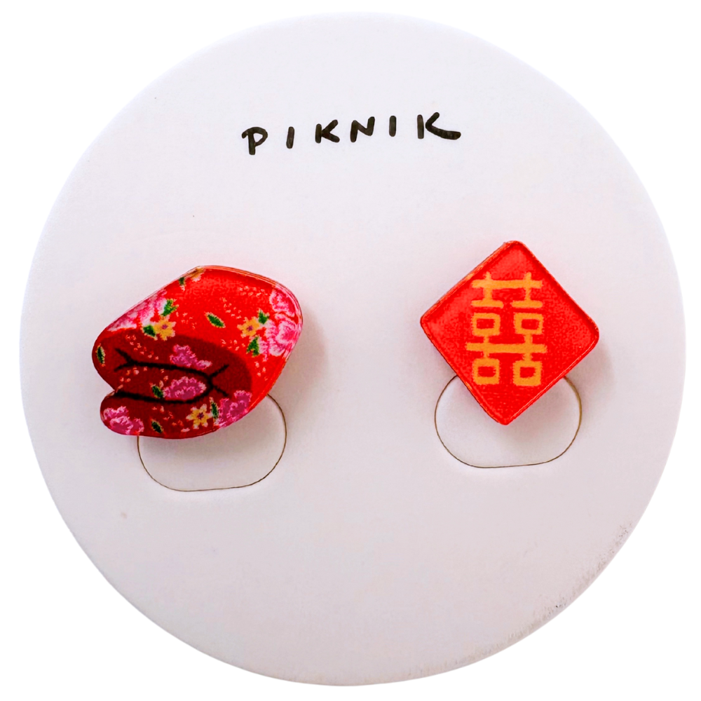 日日野餐 PIKNIK ピンバッジ 客家花布布団とダブルハピネス｜日日野餐