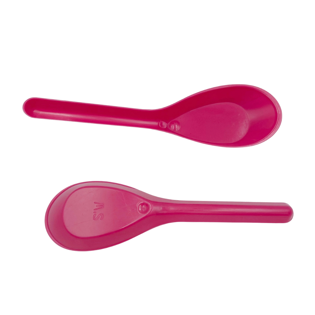 ★おまけです。　赤色プラスチックレンゲ5本セット 台湾 レトロな使い捨て食器 赤レンゲ 10本入セット｜台灣復古免洗餐具