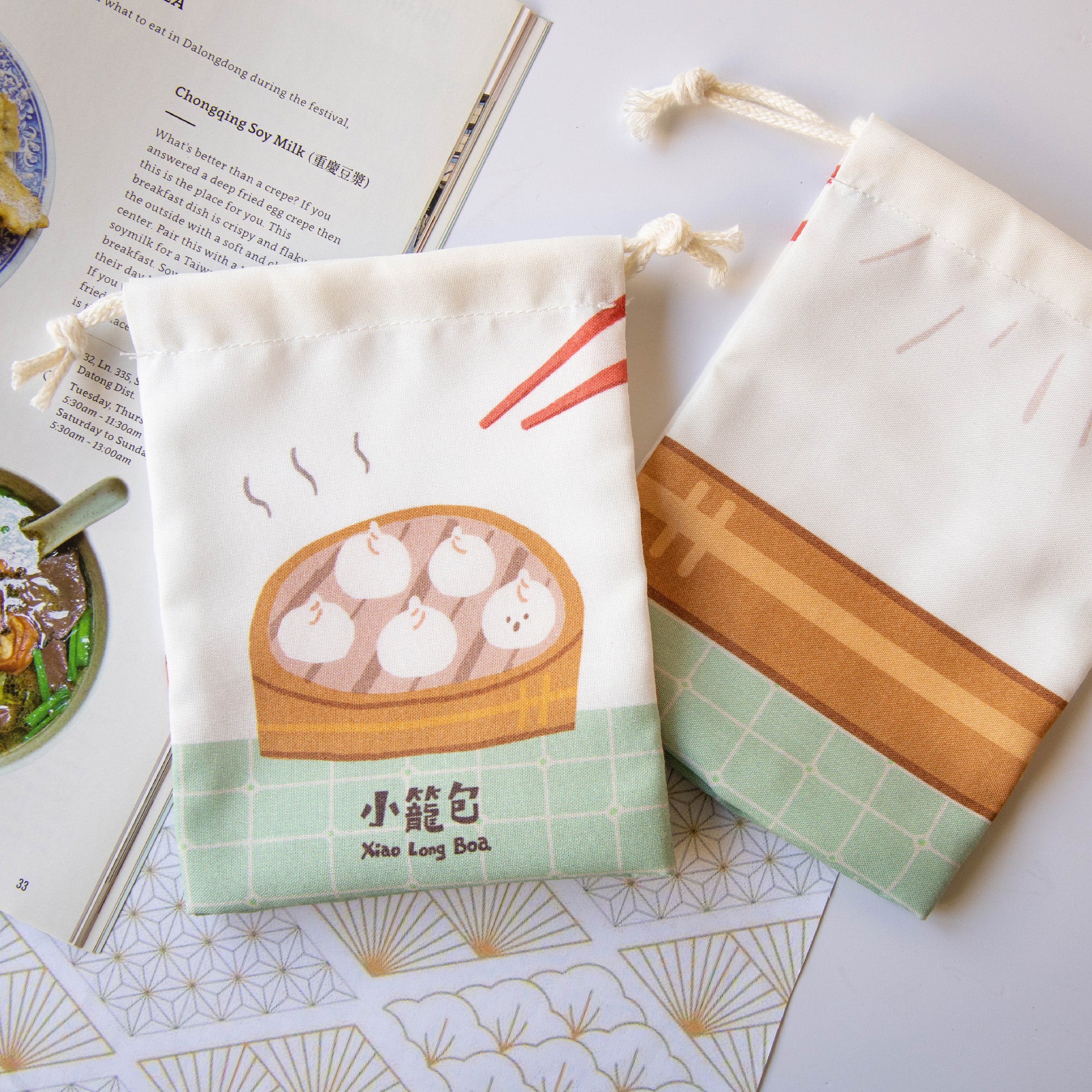 猴子設計 Monkey Design 台湾巾着ポーチ 小籠包|台灣小物袋 小 猴子設計 Monkey Design 台湾巾着ポーチ 小籠包|台灣小物袋 小