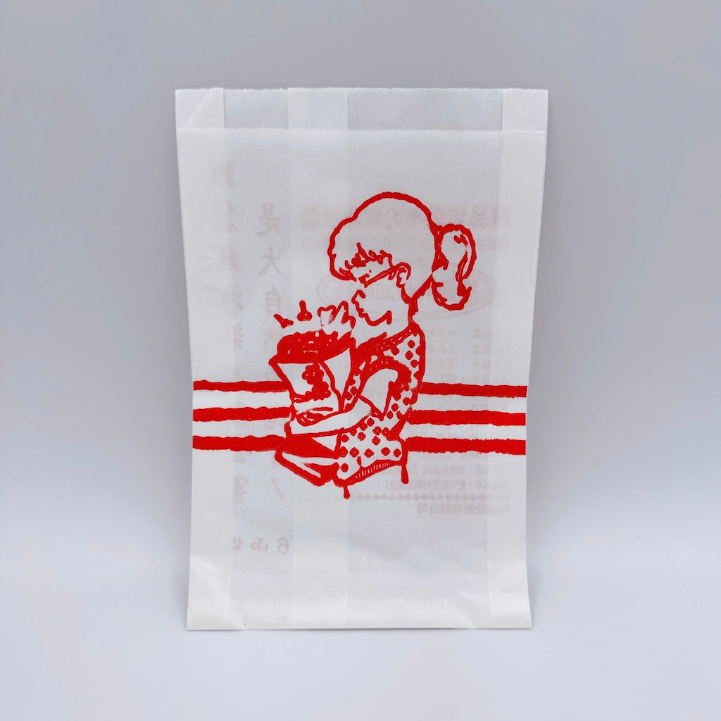 台湾 レトロな耐油紙袋（女の子柄） 10枚セット｜炸物袋 防油紙袋 10個入 Taiwan Love 台湾商品専門店