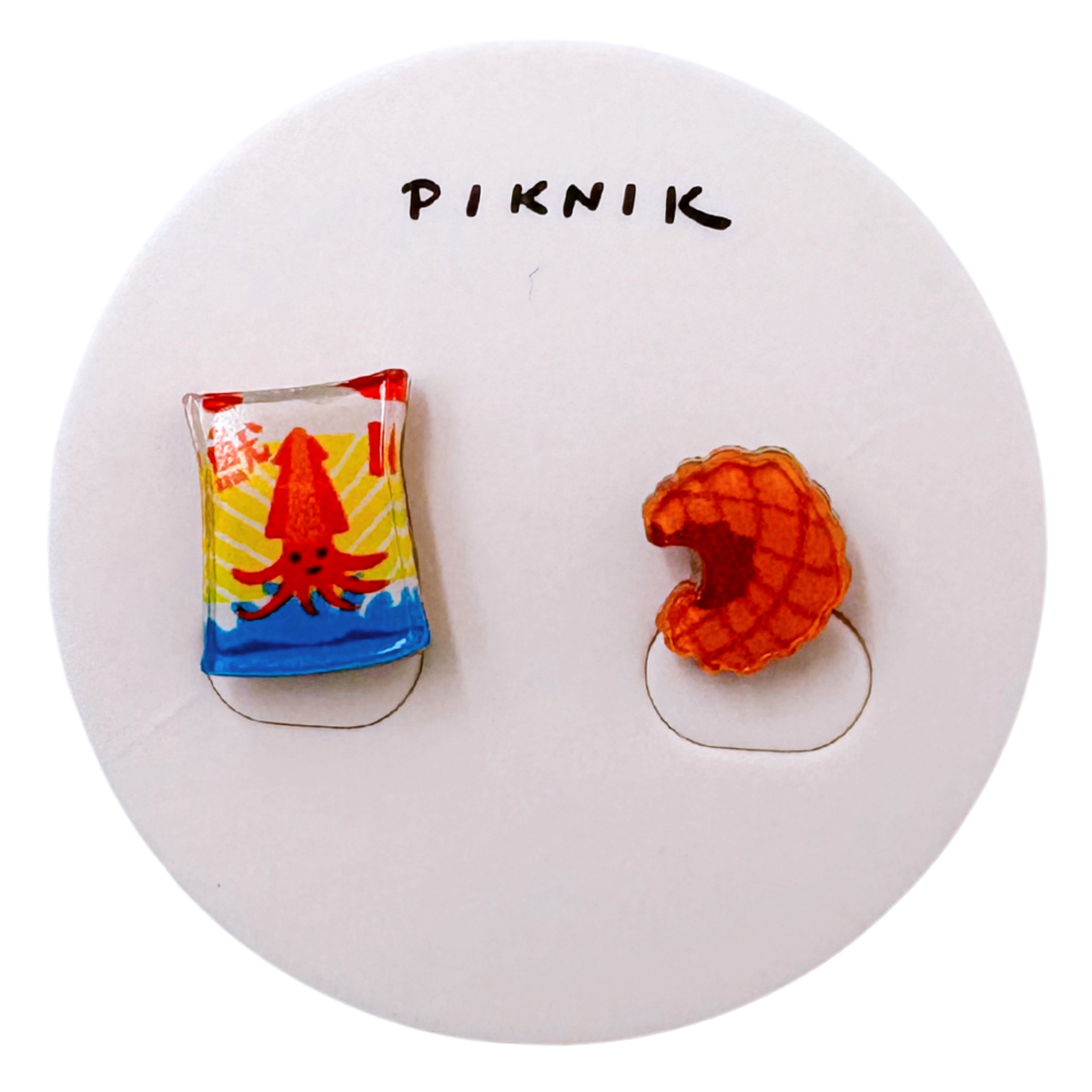 日日野餐 PIKNIK ピアス／イヤリング 真魷味（イカ風味スナック）｜日