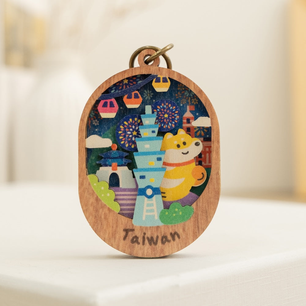 遊木時光 WOOD TIME 台湾ミニ風景 木製ミニ鏡 台湾｜台灣微風景木製