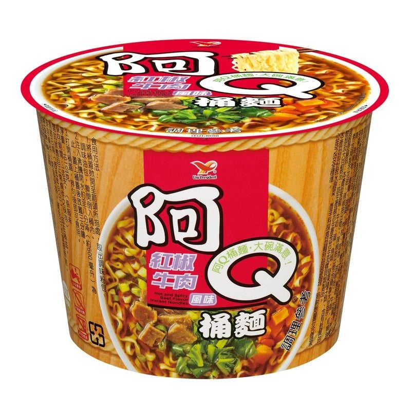 3食入〉統一 阿Ｑ カップヌードル スパイシービーフ風味｜統一 阿Ｑ桶