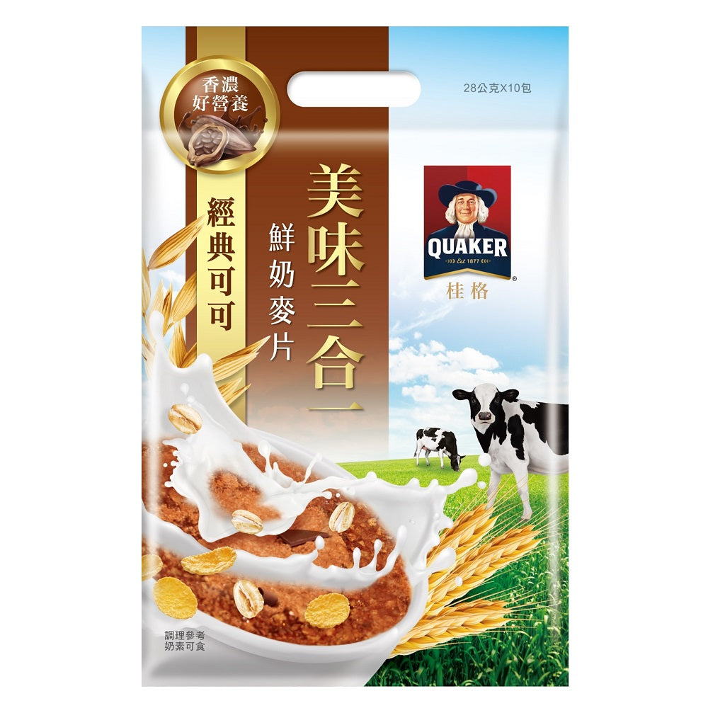 台湾QUAKER クエーカー オートミール チョコレート味｜桂格美味三合一