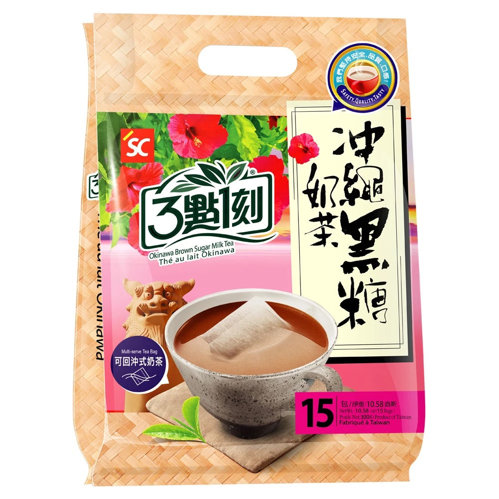 3點1刻 沖縄黒糖ミルクティー 沖繩黑糖奶茶｜15バッグ入（20g/バッグ