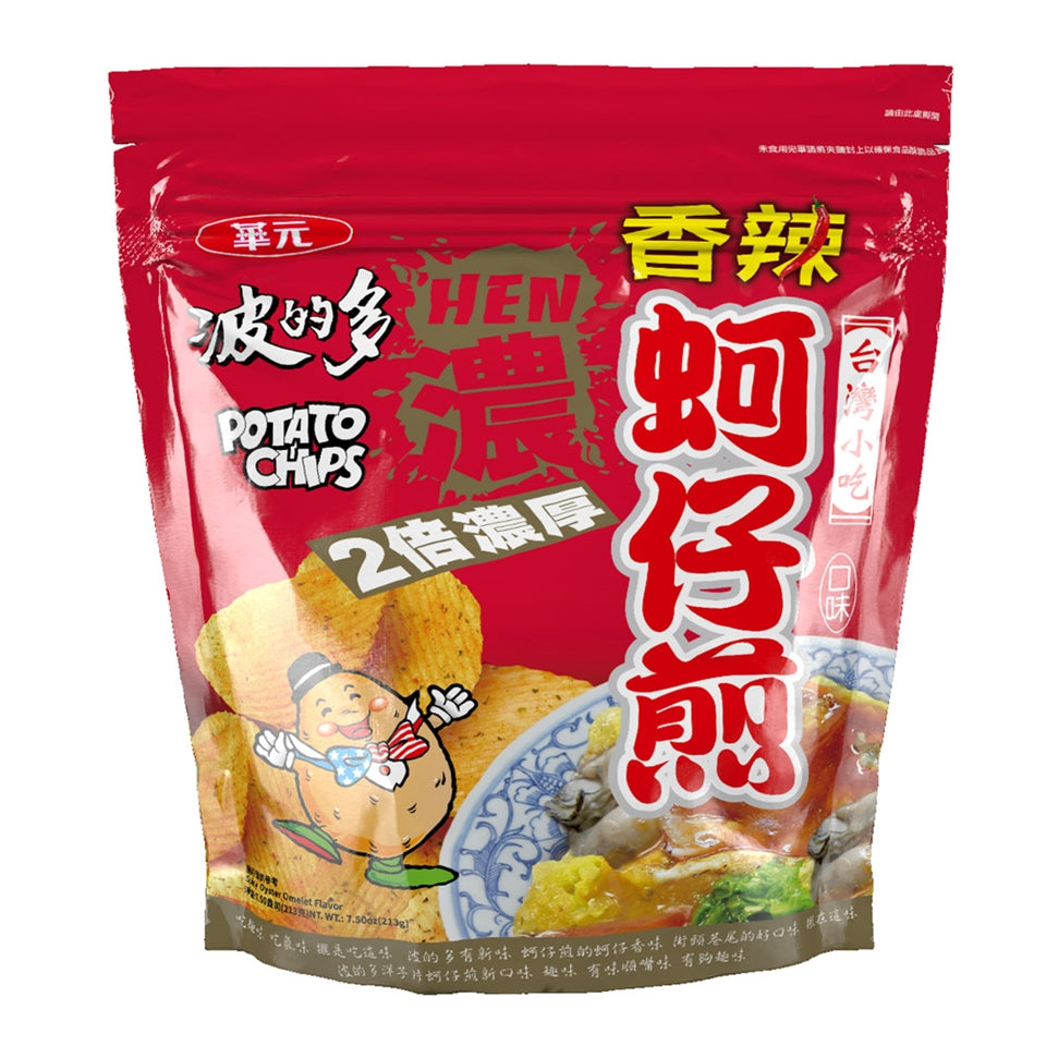 華元波的多 蚵仔煎 辣味｜スパイシー 牡蠣オムレツ味 ポテトチップス