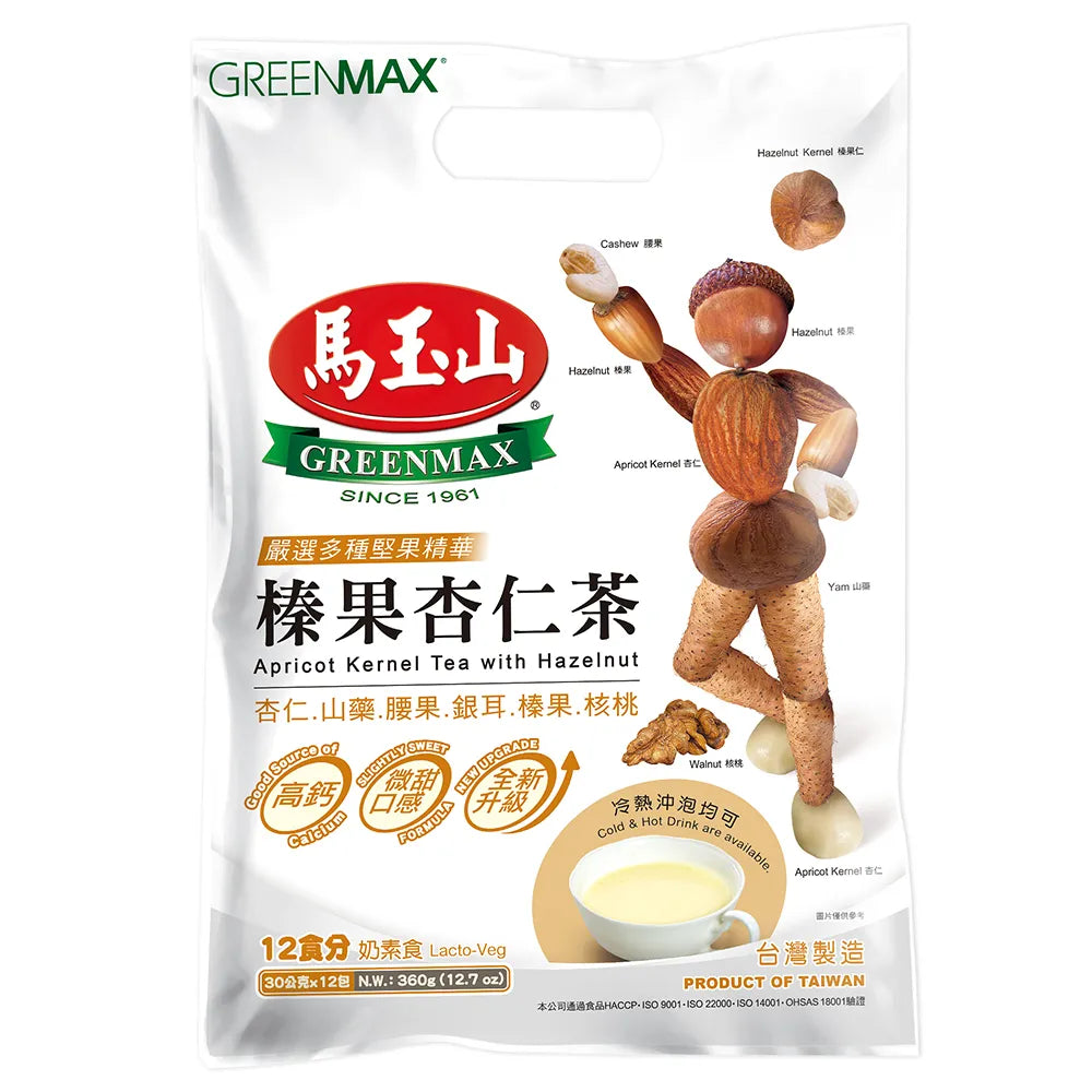 馬玉山 ヘーゼルナッツ杏仁茶｜榛果杏仁茶 360g（1パック30g × 12パック入）