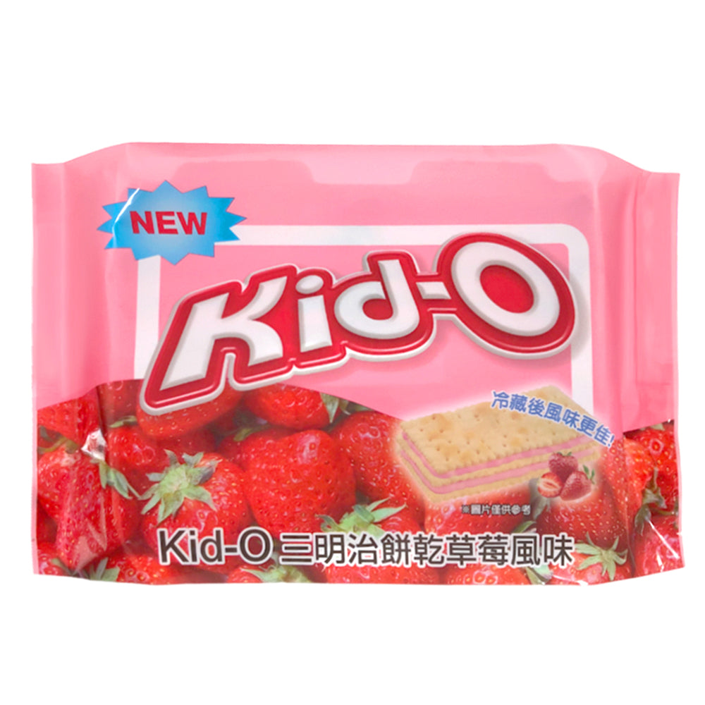 Kid-O キッドオー ストロベリー バタークラッカー｜Kid-O 三明治餅乾 草莓口味 340g（20枚入／個包装）