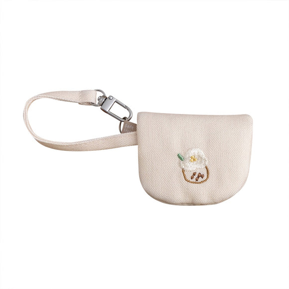 好感良物 Soft living ハンドル付きミニポーチ タピオカミルクティーフローラル｜花伴小掛包 珍奶花花