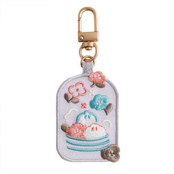 好感良物 Soft living 刺繍チャーム 小籠包フローラル｜花繪吊飾 小籠包花花