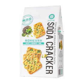 自然主意 チアシード・スピルリナと青ねぎのソーダクラッカー｜奇亞籽藍藻蔥餅 180g｜10パック入り（個包装）