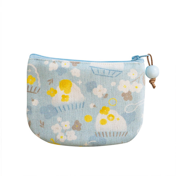 好感良物 Soft living 丸底コインポーチ マンゴーかき氷フローラル｜圓底零錢包 芒果冰花花