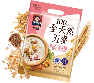 台湾QUAKER クエーカー 穀物ドリンク アーモンド・くるみ（砂糖無添加）｜桂格全天然五麥 杏仁核桃 無添加糖 250g（25gx10パック）