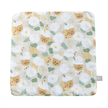 好感良物 Soft living 花柄ハンカチ タピオカミルクティーフローラル｜花漾手帕 珍奶花花