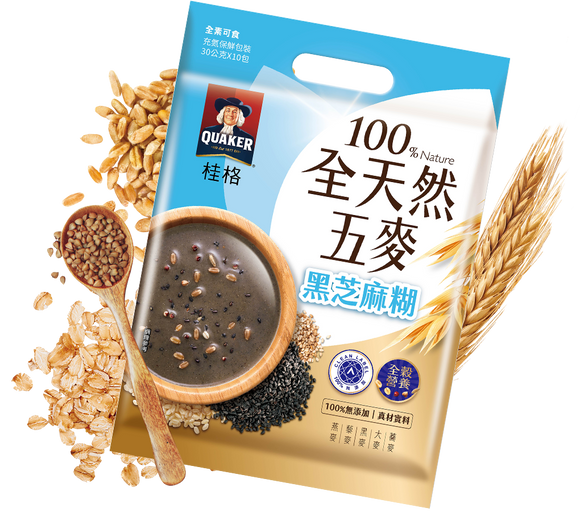 台湾QUAKER クエーカー 黒ごま穀物ドリンク・黒芝麻糊｜桂格五麥穀珍 黑芝麻糊 300g（30gx10パック）