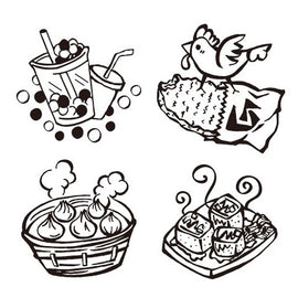 台湾 ジーパイ（大鶏排） はんこ（ラバースタンプ・ゴム印）｜台灣特色印章（雞排）