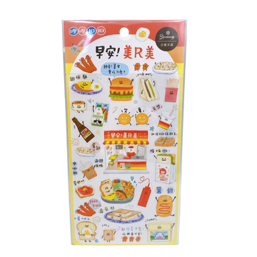 RIRIKOKO おはよう台湾朝ごはん 透明ステッカー （台湾製）｜哩哩扣扣 早安美R美 透明手帳貼紙