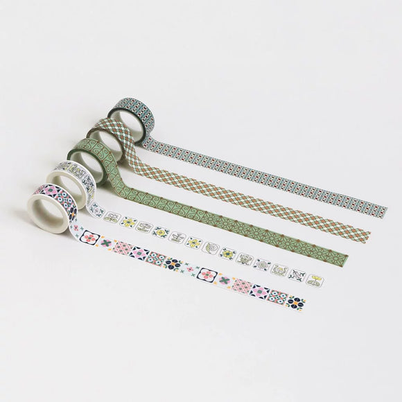 マスキングテープ 台湾マジョリカタイルパターン｜台灣特色紙膠帶 幾何花磚 15mm x 6m