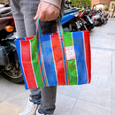 台湾製 漁師網 ナイロンバッグ (茄芷袋) 台湾カラー ストライプ｜Sサイズ｜經典款 茄芷袋（直條）2号