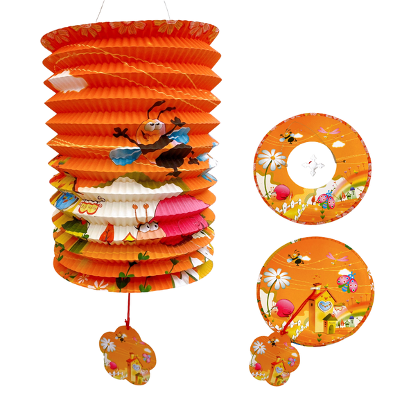 紙ランタン（紙灯籠） お花と昆虫柄｜紙燈籠 花朵與昆蟲圖案