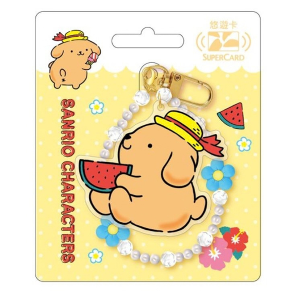数量限定 レア台湾交通系ICカード サンリオキャラクターズ 日焼けシリーズ ポムポムプリン SuperCard 造形悠遊カード（ユーユーカード）｜三麗鷗烤焦系列SuperCard造型悠遊卡 布丁狗
