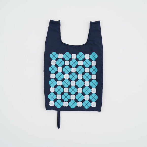 印花楽 折りたたみエコバッグ レトロタイル10号 銭湯グリーン｜可收捲小背心袋 老磁磚10號 澡堂綠