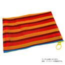 台湾漁師網バッグ地 仕切り付マルチポーチ ボーダー柄（オレンジ・ブラック・レッド）｜茄芷袋拉鍊包 橘黑紅條紋（本体・ファスナーの色はランダム出荷）※ご購入の場合、色の原因で返品・交換は対応不可