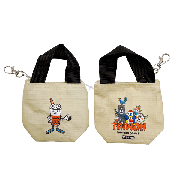 台湾ドン・キホーテ限定 Donki x TMpaintミニトート XXS（ドンペン/かき氷/タピオカ/台湾黒熊/ヤマムスメ）｜台灣 Donki x TMpaint防水編織袋 XXS號（DONPEN/刨冰/珍奶/黑熊/藍鵲）