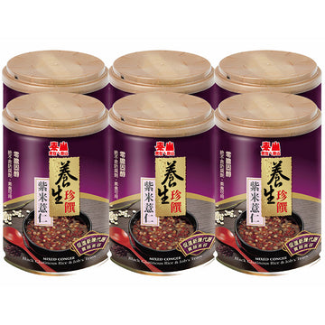 〈6缶セット〉泰山 黒米ハトムギ あま粥 ｜泰山 養生珍饌 紫米薏仁 255g/缶 x6缶