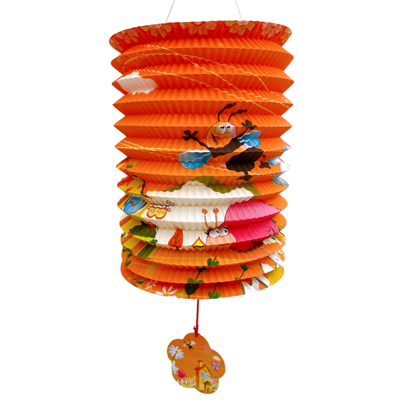 紙ランタン（紙灯籠） お花と昆虫柄｜紙燈籠 花朵與昆蟲圖案