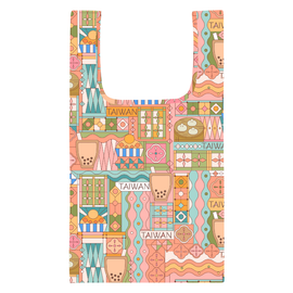 猴子設計 Monkey Design エコバッグ 台湾レトロ窓×台湾グルメ｜購物袋 台灣花窗小吃
