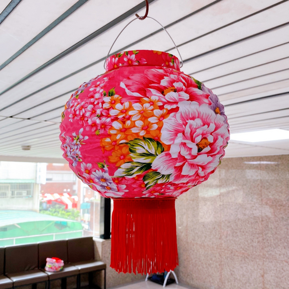 客家花布柄 ハンドメイド 提灯（ランタン）｜カラー：ブルー・レッド・ラベンダー・グリーン・ピンク｜台湾花布