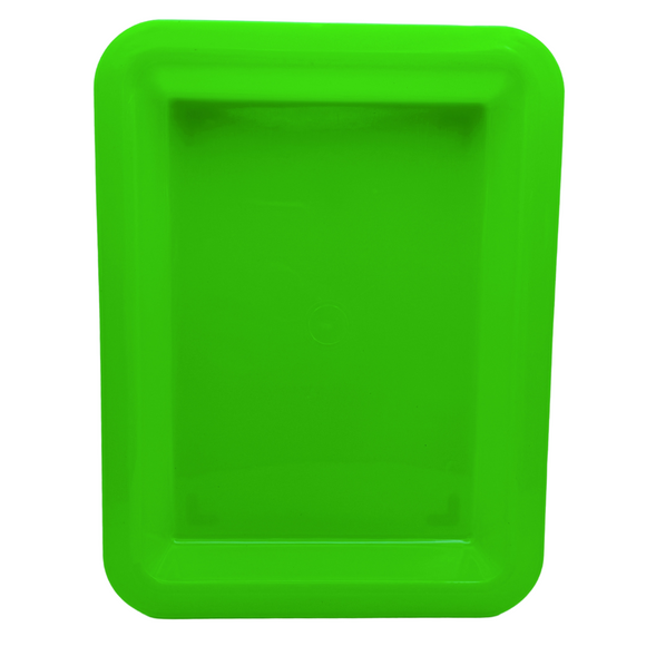 台湾の万能カラフルプラスチックトレイ（浅め） 小｜カラー：グリーン｜塑膠長方盤（淺） 綠色 小