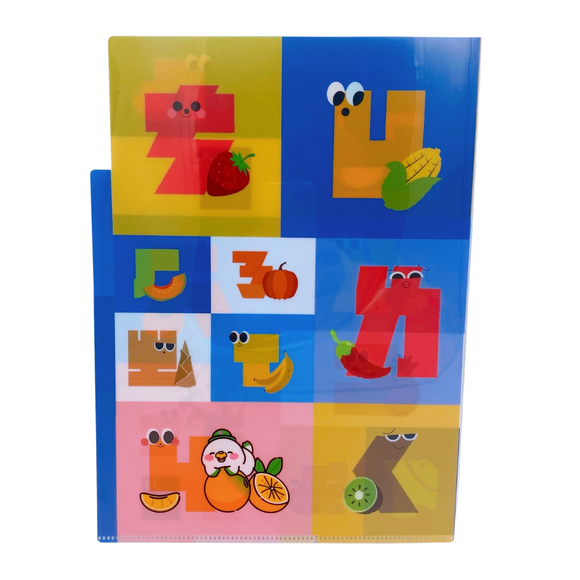 中華郵政（台湾郵便局） 注音符号デザイン 多層式L字クリアファイル（2柄セット）｜中華郵政 注音符號 多層式L夾（1組2款）