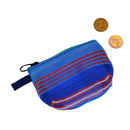 台湾漁師網バッグ地 コインケース（小銭入れ﻿）ブルーボーダー柄｜茄芷零錢包 藍色線條款（本体・ファスナーの色はランダム出荷）※ご購入の場合、色の原因で返品・交換は対応不可