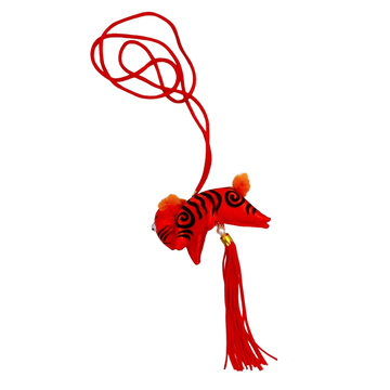 レトロ 虎の吊るし飾り（赤）｜復古懷舊老虎掛飾（紅）