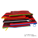 台湾漁師網バッグ地 仕切り付マルチポーチ ボーダー柄（ブラック・レッド）｜茄芷袋拉鍊包 紅黑條紋（本体・ファスナーの色はランダム出荷）※ご購入の場合、色の原因で返品・交換は対応不可