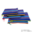 台湾漁師網バッグ地 仕切り付マルチポーチ ブルーボーダー｜茄芷袋拉鍊包 藍色線條（本体・ファスナーの色はランダム出荷）※ご購入の場合、色の原因で返品・交換は対応不可