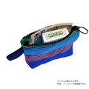 台湾漁師網バッグ地 コインケース（小銭入れ﻿）ブルーボーダー柄｜茄芷零錢包 藍色線條款（本体・ファスナーの色はランダム出荷）※ご購入の場合、色の原因で返品・交換は対応不可