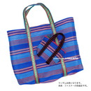 ミニ漁師網バッグ コインケース（小銭入れ﻿）ブルーボーダー柄｜迷你茄芷袋零錢包 藍色線條款（本体・ファスナーの色はランダム出荷）※ご購入の場合、色の原因で返品・交換は対応不可