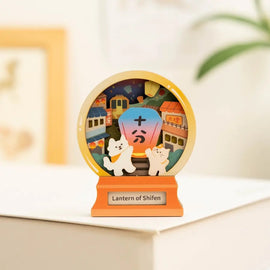 遊木時光 WOOD TIME 台湾ミニ風景 木製マグネット 天燈（ランタン）｜台灣微風景木製磁鐵 幸福天燈