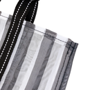 Taiwan Love オリジナル モノトーンストライプ柄（ブラック・グレー） 台湾漁師網トートバッグ ナイロンバッグ (茄芷袋) 台湾製｜ショルダーストラップタイプ｜Taiwan Love 黑灰直條紋 肩背款 托特包