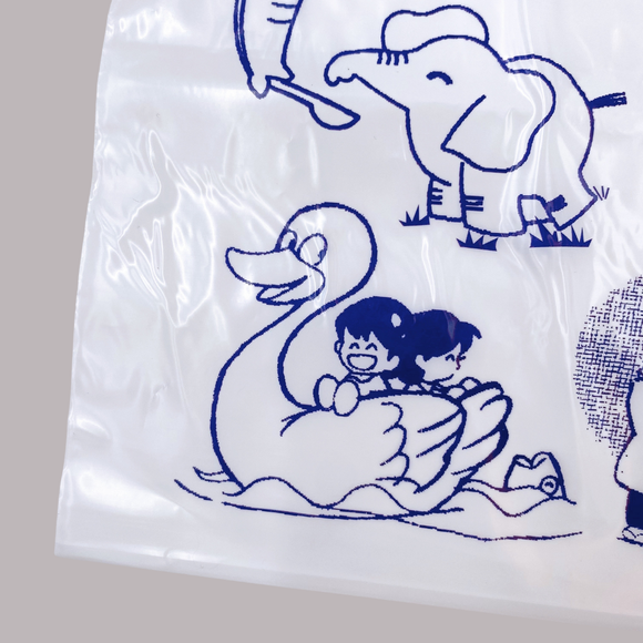 台湾 レトロ 手提げ薬袋 動物柄 青文字 10枚セット 駄菓子袋｜ 手提藥袋 動物圖案 藍色文字 10個入