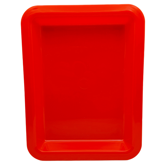 台湾の万能カラフルプラスチックトレイ（浅め） 小｜カラー：レッド｜塑膠長方盤（淺） 紅色 小
