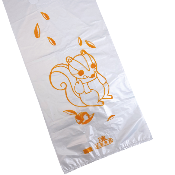 台湾レトロレジ袋 リス ビニール袋｜台灣復古塑膠袋 松鼠｜16x42cm｜10個入